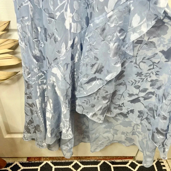 Alex Evenings Hydrangea Blue High-Low Gown V Neck with Jacket Sz 12 3/4 Sleeve - Picture 7 of 11